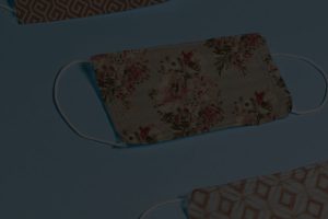 floral patterned fabric facemask