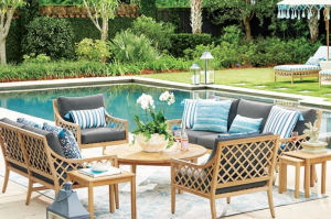 Patio furniture by the poolside