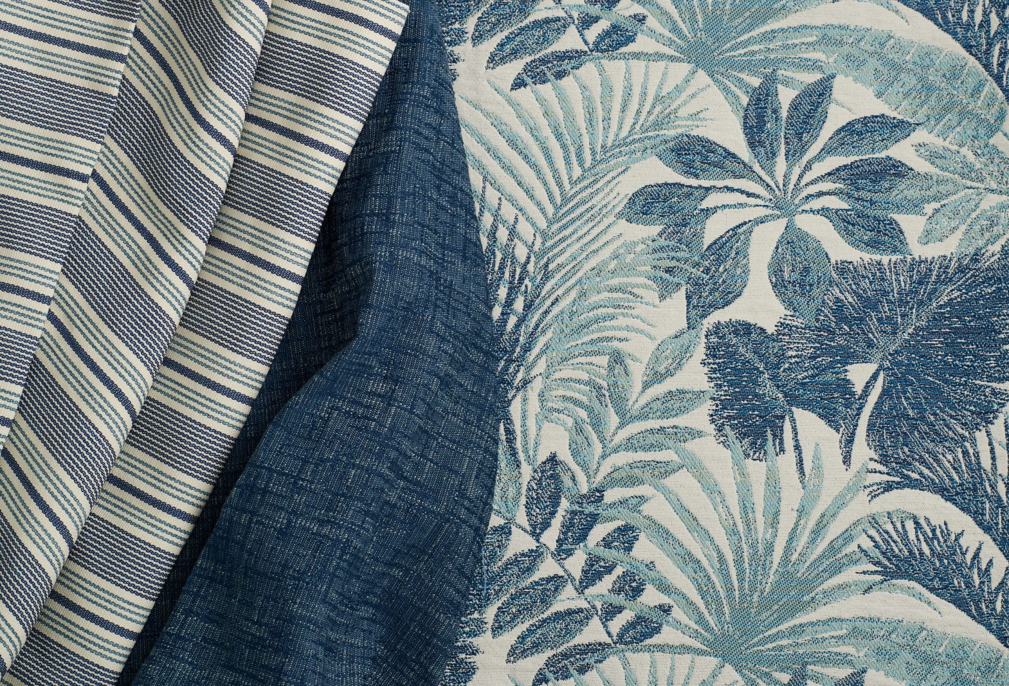blue tropical pattern fabric